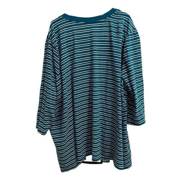 Catherines Cardigan Women’s 5X Suprema Collection Open Front Turquoise Striped - Picture 2 of 8